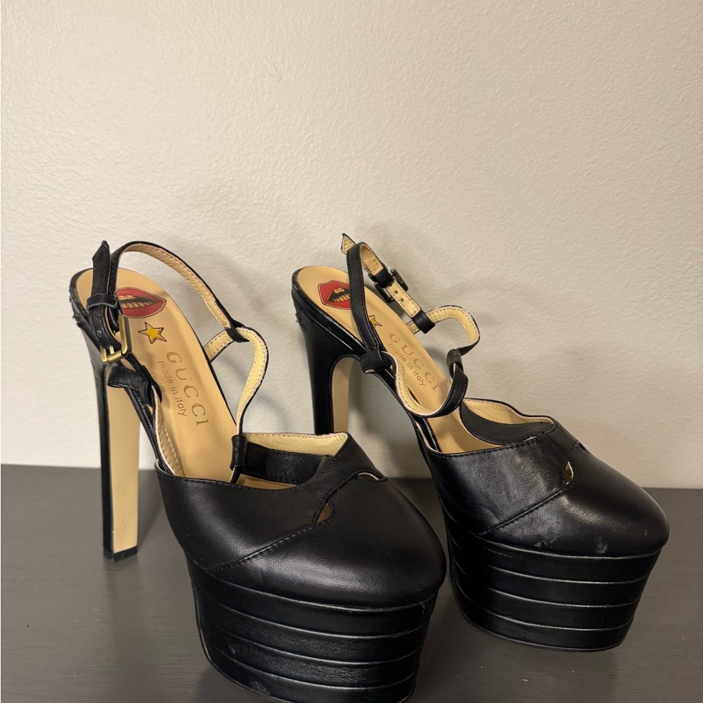 Gucci Leather Platform Pump, Black - Picture 2 of 12